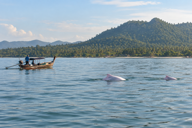 ภาพประกอบ AI ชั่วคราว — โลมาสีชมพูขนอม (เปลี่ยนเป็นภาพจริงภายหลัง)